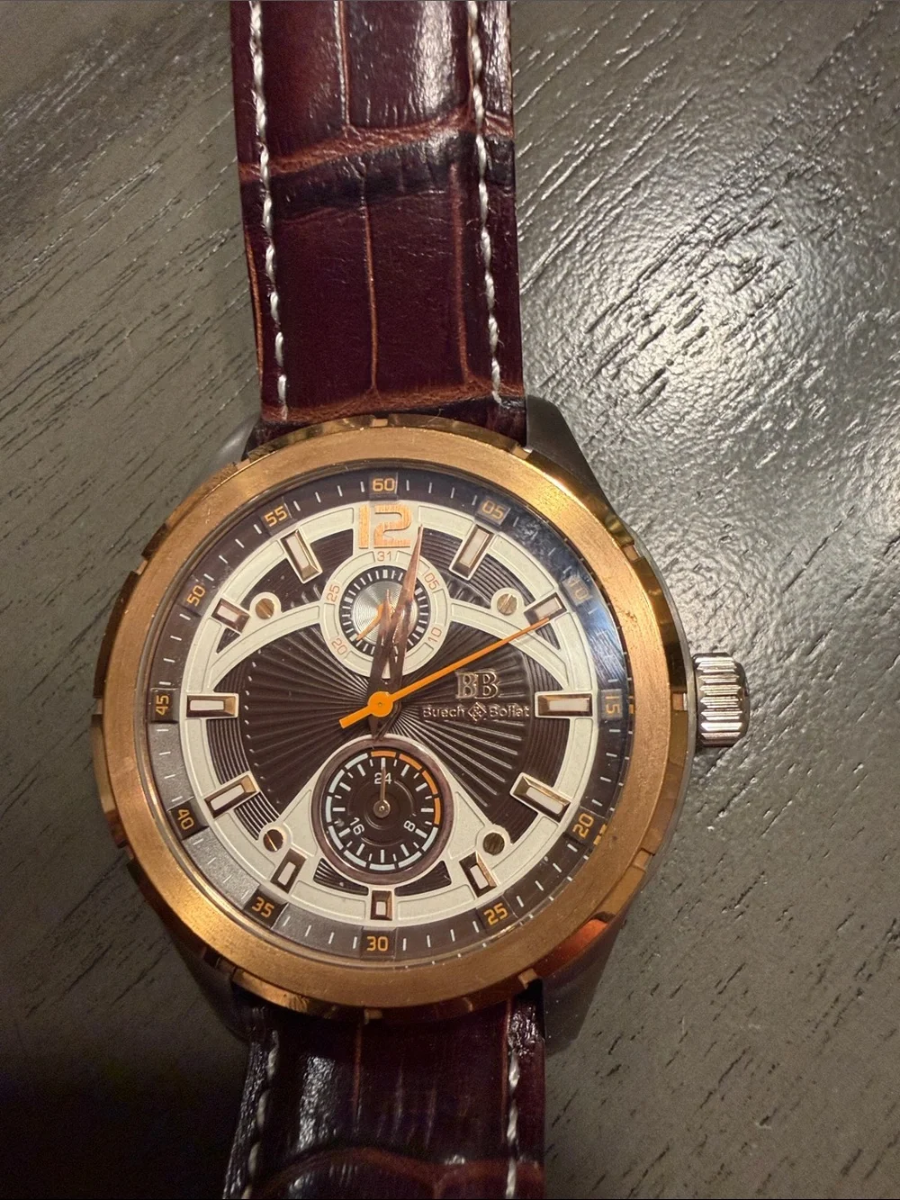 Brown Leather Strap Men's Watch - Brown Dial